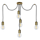 Sospensione 5xE27 3Mt Montatura Oro Satinato E-Energy Elaide
