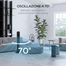 Ventilatore a Torre 45W a 4 Modalità e 3 Velocità con Timer da 12h Ø31.5x96 cm in ABS Nero