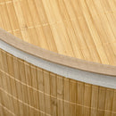 Cesto Portabiancheria con Coperchio 38x38x57 cm in Bambù e Tessuto Colore Legno