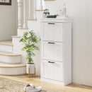 Scarpiera 3 Cassetti Ribaltabili e Regolabili 15 Paia di Scarpe 54x24x117,5 cm Bianco  