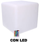 Lampada 12 Led Multicolor 30x30x30 cm in Polietilene Bianca