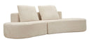Divano Island Bianco 238x92x78 cm in Spugna e Poliestere Bianco      
