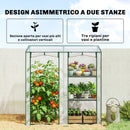 Serra Verticale a 2 Sezioni con 3 Ripiani 143x45x151 cm in Plastica e Acciaio Verde Scuro e Trasparente      