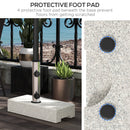 Base per Ombrellone da Giardino 25kg 45x22.5x40 cm in Granito e Acciaio Inox Grigia