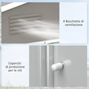 Casetta Box da Giardino con Doppia Porta Scorrevole 236x174x190 cm in Lamiera di Acciaio Grigio  