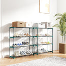 Set di 2 Scaffali per Piante a 4 Livelli 90x28x104 cm con Ganci in Acciaio Verde      