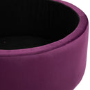 Pouf Contenitore con Coperchio in Velluto con Bottoni Trapuntati   Viola