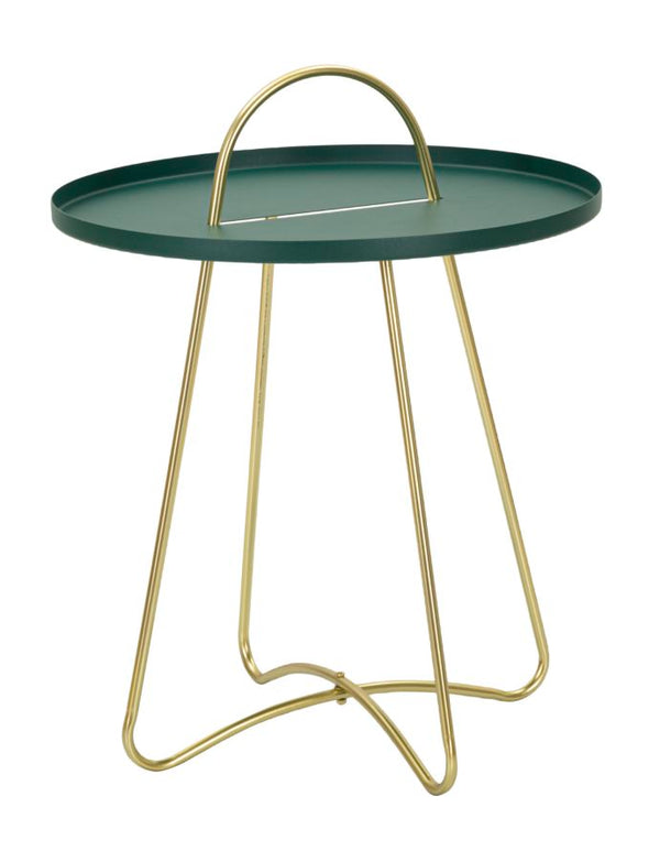 prezzo Tavolinetto Grent Ø45x59 cm in Ferro Verde e Oro