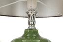 Lampada da Terra Eva One Ø40x160 cm in Vetro e Ferro e Tessuto Verde e Grigio      