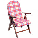 Poltrona 4 Posizioni Faggio con Cuscino 61x75x110 h cm in Cotone Rosso