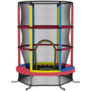 Trampolino per Bambini 3-6 Anni Ø160x190 cm con Rete di Sicurezza Senza Molle Multicolore      
