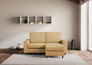 Divano 2 Posti con Pouf 168x145x85 cm Sakar in Tessuto Ocra