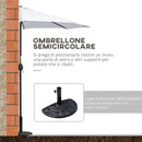 Ombrellone da Giardino a Mezzaluna 260x135x230H cm Bianco  