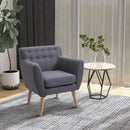 Poltrona Stile Nordico in Tessuto Grigio Chiaro 68x58.5x76 cm 