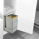 Pattumiera Differenziata 2 Contenitori per Mobili Cucina 14L Estrazione Automatica Emuca Grigia