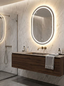 Specchio da Muro LED Simple Ovale 60x3,5x80 cm in Specchio Argento      