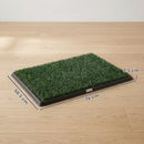 Tappetino Erboso Lavabile per Cani 76x50,5 cm con Erba Artificiale e Vassoio per Uso Interno ed Esterno       