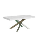 Tavolo Allungabile 120/380x90 cm Volantis Premium Bianco Frassino Gambe Multicolore 4/A      