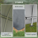 Tendone da Giardino per Moto Bici e Attrezzi 300x300x235 cm con 2 Ingressi a Zip in Acciaio e PE Grigio      