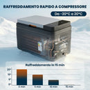 Frigorifero Portatile 62,3x37,8x37 cm Capienza 30L con Compressore e Controllo App in ABS Nero      