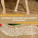 Decorazione Natalizia da Interno ed Esterno 66x25x135 cm a Forma di Renna con 137 Luci LED Oro      