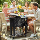 Carrello Frigo  91x39x84,5 cm Capacità 76L con Ripiano Apribottiglie e Raccoglitore Tappi in Plastica e Acciaio Nero      