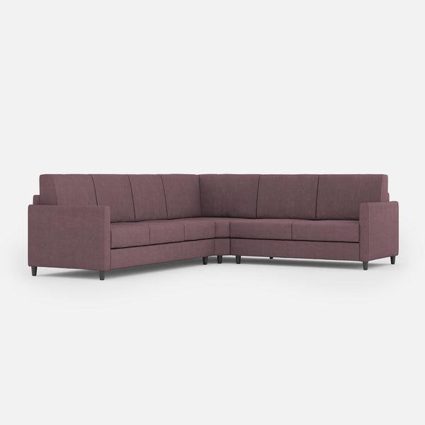 sconto Divano Angolare 6 Posti 281x221x85 cm Karay in Tessuto Prugna