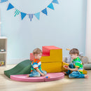 Set 6 Costruzioni Morbide per Bambini 1-3 Anni in PU ed EPE Multicolore Rosa Arancione    