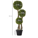 Pianta Artificiale Bosso H90 cm con Vaso Verde