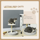 Tiragraffi per Gatti 41x41x44 cm Doppio Lettino in Juta e Peluche Grigio Chiaro 