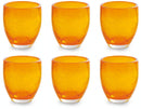 Set 6 Bicchieri Ø7,3x10 cm in Vetro Soffiato Villa d'Este Home Tivoli Acapulco Arancioni