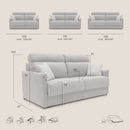 Divano Letto 3 Posti 196x102x97 cm in Tessuto Blu
