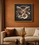 Stampa con LED su Tela Laccata con Cornice Butterfly 50x4x50 cm in Abete e Tela e Plastica      