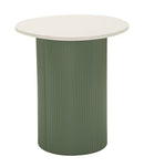 Tavolinetto Frankfurt Marble 40x42x45 cm in Metallo e MDF e Marmo Artificiale Verde e Bianco      