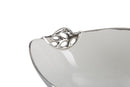 Svuota Tasche Apple Pod Picc. 18x15x7 cm in Ceramica Bianco e Argento