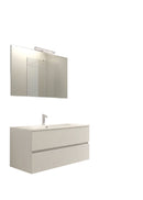Mobile da Bagno Sospeso con Lavabo 80 cm e Specchio Bali Light Bianco Frassino      