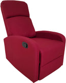 Poltrona Relax Reclinabile Manuale 75x65x101 cm in Tessuto Rossa