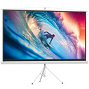 Telo per Proiettore Pieghevole da 100" con Treppiede Regolabile 235,8x8x136 cm in Plastica e Metallo Bianco 