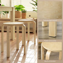 Set 4 Sgabelli Impilabili Rotondi in Legno 40x54 cm Colore Legno 