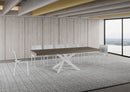 Tavolo Allungabile 160-420x90x77 cm Volantis Premium Tortora Telaio Bianco 