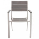 Poltrona Cervia Impilabile 58x58x89 h cm in Alluminio Tortora
