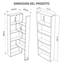 Libreria Modulare Apribile 72x22x200 cm Scaffale Libri Componibile in Legno  Quercia     