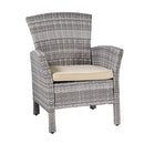 Set da Giardino Divano 2 Poltrone e Tavolino in Polyrattan Amalia Grigio