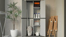 Armadio Portascope da Esterno 68x40x165 cm 2 Ante 4 Ripiani in Resina Grigio