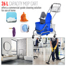 Carrello delle Pulizie Professionale con Secchio da 26L Strizzatore e Cestini a Rete Blu    