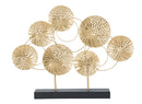 Scultura Panel 56x7x43 cm in Ferro Oro e Nero-1