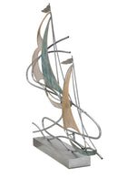 Scultura Regata 64x8,9x60 cm in Ferro Multicolor-3