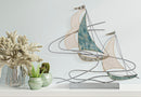 Scultura Regata 64x8,9x60 cm in Ferro Multicolor-6