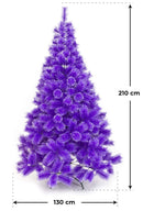Albero di Natale Artificiale Apertura Ramo/Ramo Pituffik Viola Varie Misure-3