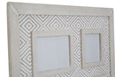 Cornice da Appendere Hypnos 46x4x41 cm MDF e Vetro Bianco e Grigio-3